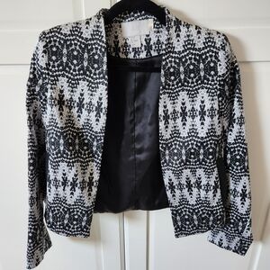 H&M Blazer black and white snakeprint, Size 8